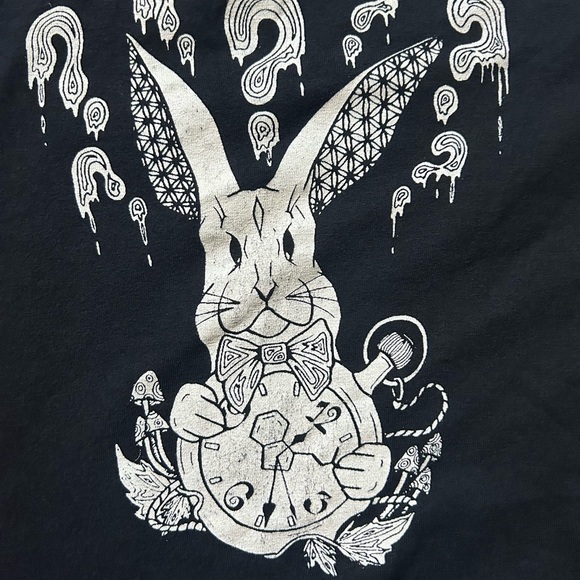 Alice in Wonderland Follow the White Rabbit T Shirt - Picture 6 of 6